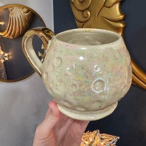 Handcrafted Iridescent Ceramic Moon Mug